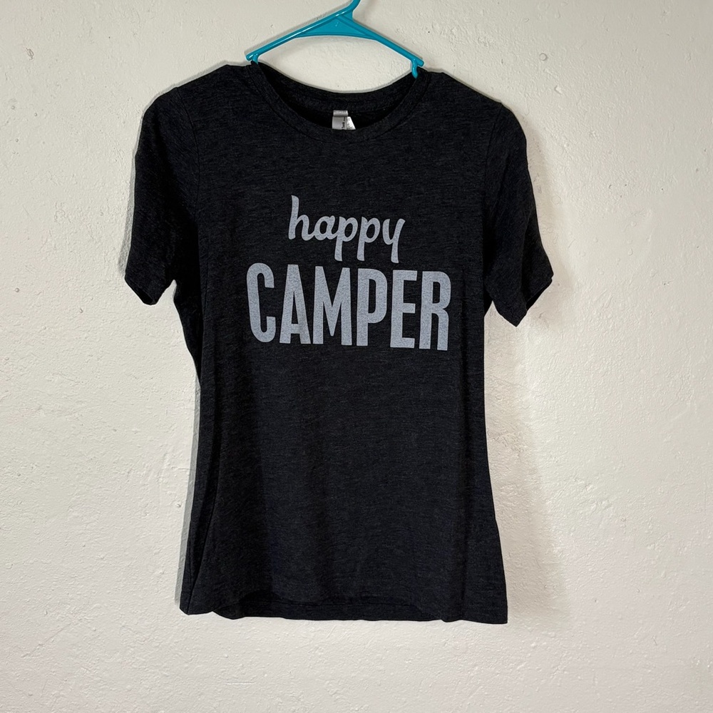 Happy Camper dark‎ gray T-Shirt women’s size medium